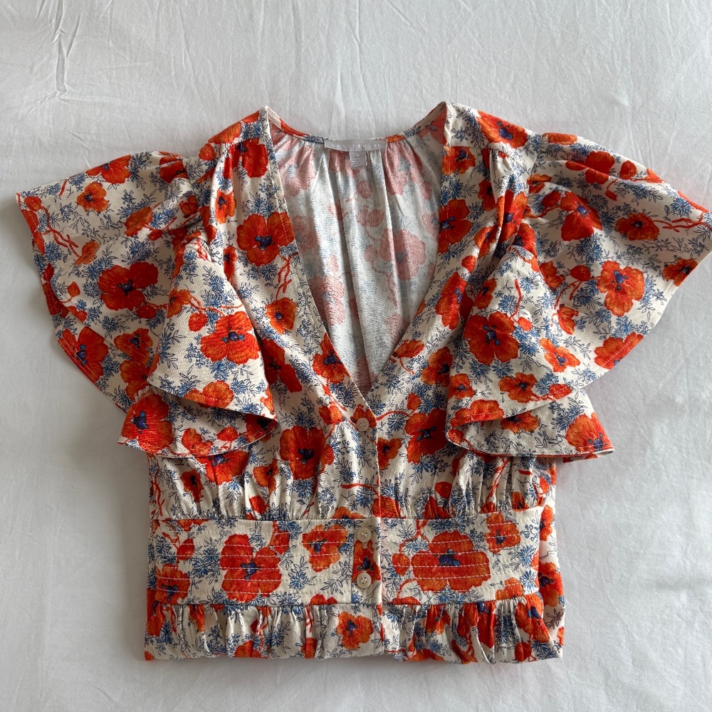 Chelsea28 Ruffle Sleeve Linen Dress